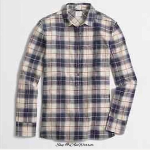 J.Crew plaid โboy fitโ 3/4 button down top *shop@iamwarrior - Picture 5 of 9